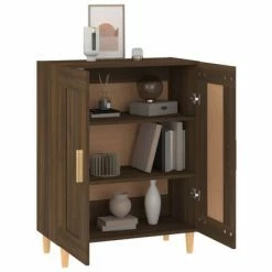 VidaXL Buffet Chêne marron 69,5x34x90 cm Bois d'ingénierie -Buffets & bahuts Soldes image 4 817341