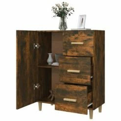 VidaXL Buffet Chêne fumé 69,5x34x90 cm Bois d'ingénierie -Buffets & bahuts Soldes image 4 817351