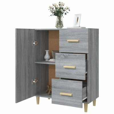 VidaXL Buffet Sonoma gris 69,5x34x90 cm Bois d'ingénierie 4 VidaXL Buffet Sonoma gris 69,5x34x90 cm Bois d'ingénierie – Image 4