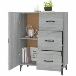 VidaXL Buffet Sonoma gris 69,5x34x90 cm Bois d'ingénierie -Buffets & bahuts Soldes image 4 817355