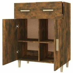 VidaXL Buffet Chêne fumé 69,5x34x89 cm Bois d'ingénierie -Buffets & bahuts Soldes image 4 817357