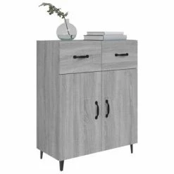 VidaXL Buffet Sonoma gris 69,5x34x90 cm Bois d'ingénierie -Buffets & bahuts Soldes image 4 817361