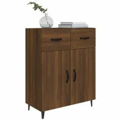 VidaXL Buffet Chêne marron 69,5x34x90 cm Bois d'ingénierie -Buffets & bahuts Soldes image 4 817362