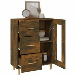VidaXL Buffet Chêne fumé 69,5x34x90 cm Bois d'ingénierie 9 VidaXL Buffet Chêne fumé 69,5x34x90 cm Bois d'ingénierie -Buffets & bahuts Soldes image 4 817363