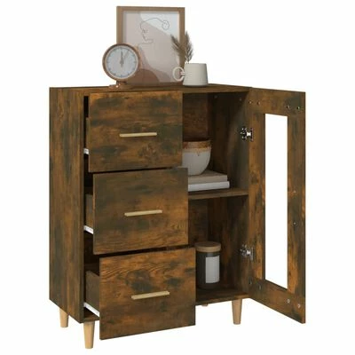 VidaXL Buffet Chêne fumé 69,5x34x90 cm Bois d'ingénierie 4 VidaXL Buffet Chêne fumé 69,5x34x90 cm Bois d'ingénierie – Image 4
