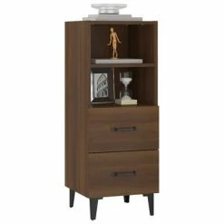 VidaXL Buffet Chêne marron 34,5x34x90 cm Bois d'ingénierie 9 VidaXL Buffet Chêne marron 34,5x34x90 cm Bois d'ingénierie -Buffets & bahuts Soldes image 4 817419