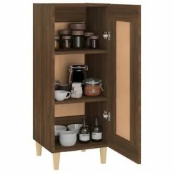 VidaXL Buffet Chêne marron 34,5x34x90 cm Bois d'ingénierie -Buffets & bahuts Soldes image 4 817434