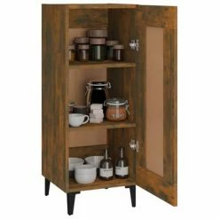 VidaXL Buffet Chêne fumé 34,5x34x90 cm Bois d'ingénierie 9 VidaXL Buffet Chêne fumé 34,5x34x90 cm Bois d'ingénierie -Buffets & bahuts Soldes image 4 817435