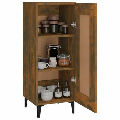 VidaXL Buffet Chêne fumé 34,5x34x90 cm Bois d'ingénierie 4 VidaXL Buffet Chêne fumé 34,5x34x90 cm Bois d'ingénierie – Image 4
