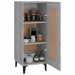 VidaXL Buffet Sonoma gris 34,5x34x90 cm Bois d'ingénierie -Buffets & bahuts Soldes image 4 817436