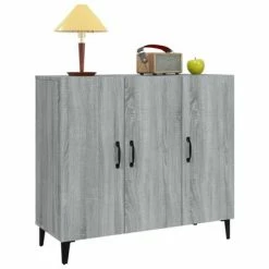 VidaXL Buffet Sonoma gris 90x34x80 cm Bois d'ingénierie -Buffets & bahuts Soldes image 4 817463
