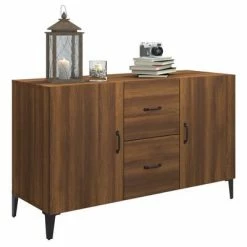 VidaXL Buffet Chêne marron 100x36x60 cm Bois d'ingénierie -Buffets & bahuts Soldes image 4 817470