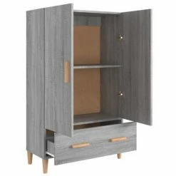 VidaXL Buffet Sonoma gris 70x31x115 cm Bois d'ingénierie -Buffets & bahuts Soldes image 4 817472