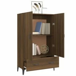 VidaXL Buffet Chêne marron 70x31x115 cm Bois d'ingénierie -Buffets & bahuts Soldes image 4 817476