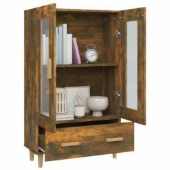 VidaXL Buffet Chêne fumé 70x31x115 cm Bois d'ingénierie -Buffets & bahuts Soldes image 4 817477