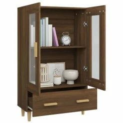 VidaXL Buffet Chêne marron 70x31x115 cm Bois d'ingénierie -Buffets & bahuts Soldes image 4 817479