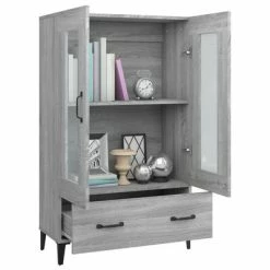 VidaXL Buffet Sonoma gris 70x31x115 cm Bois d'ingénierie -Buffets & bahuts Soldes image 4 817481