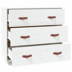VidaXL Buffet Blanc 80x40x75 cm Bois massif de pin -Buffets & bahuts Soldes image 4 820108