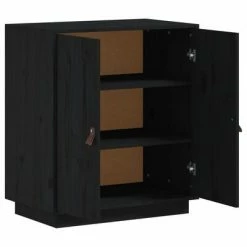VidaXL Buffet Noir 65,5x40x75 cm Bois massif de pin -Buffets & bahuts Soldes image 4 820121