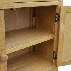 VidaXL Buffet 90 x 33,5 x 83 cm Bois de chêne massif -Buffets & bahuts Soldes image 5 242744