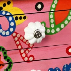 VidaXL Table console Bois de manguier massif Rose Peint à la main -Buffets & bahuts Soldes image 5 244597