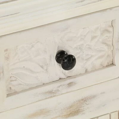 VidaXL Buffet Blanc 65 x 30 x 75 cm Bois de manguier massif 5 VidaXL Buffet Blanc 65 x 30 x 75 cm Bois de manguier massif – Image 5