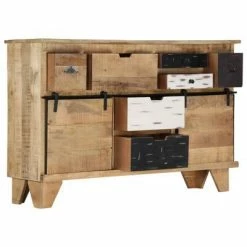 VidaXL Buffet 140 x 38 x 90 cm Bois de manguier massif -Buffets & bahuts Soldes image 5 249874