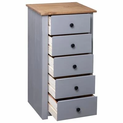 VidaXL Buffet Gris 46x40x89 cm Pin Gamme Panama 5 VidaXL Buffet Gris 46x40x89 cm Pin Gamme Panama – Image 5