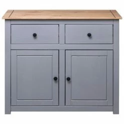 VidaXL Buffet Gris 93x40x80 cm Pin solide Assortiment Panama -Buffets & bahuts Soldes image 5 282698