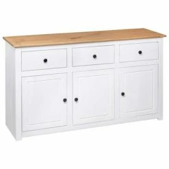 VidaXL Buffet Blanc 135x40x80 cm Pin solide Gamme Panama -Buffets & bahuts Soldes image 5 282705