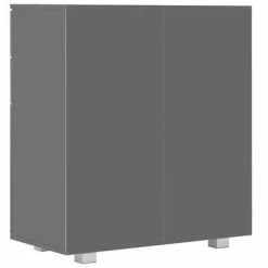 VidaXL Buffet Gris brillant 71 x 35 x 76 cm Aggloméré -Buffets & bahuts Soldes image 5 283717