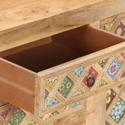 VidaXL Buffet avec carreaux de céramique 140x40x80 cm Bois de manguier -Buffets & bahuts Soldes image 5 287899