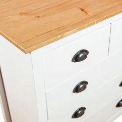 VidaXL Buffet Hill Range Blanc 79x40x80 cm Bois de pin solide -Buffets & bahuts Soldes image 5 288918