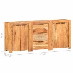 VidaXL Buffet avec 3 tiroirs et 4 portes Bois d'acacia solide -Buffets & bahuts Soldes image 5 3056726