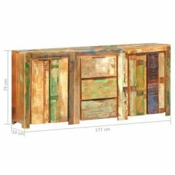 VidaXL Buffet avec 3 tiroirs et 4 portes Bois de récupération solide -Buffets & bahuts Soldes image 5 3056727
