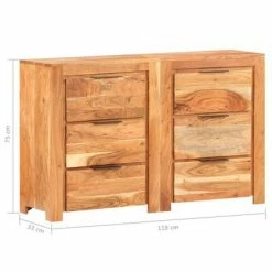 VidaXL Armoire à tiroirs 118x33x75 cm Bois d'acacia massif -Buffets & bahuts Soldes image 5 3056729