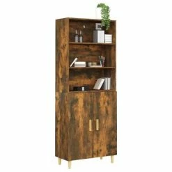 VidaXL Buffet haut Chêne fumé Bois d'ingénierie -Buffets & bahuts Soldes image 5 3115105