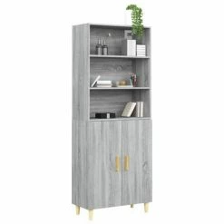 VidaXL Buffet haut Sonoma gris Bois d'ingénierie -Buffets & bahuts Soldes image 5 3115106