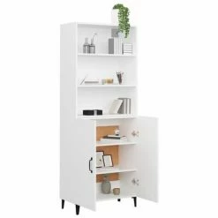 VidaXL Buffet haut Blanc Bois d'ingénierie -Buffets & bahuts Soldes image 5 3115108