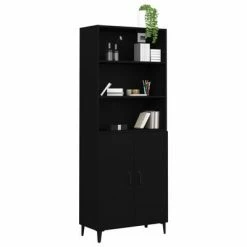 VidaXL Buffet haut Noir Bois d'ingénierie 10 VidaXL Buffet haut Noir Bois d'ingénierie -Buffets & bahuts Soldes image 5 3115109