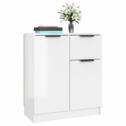 VidaXL Buffets 2 pcs Blanc Brillant 60x30x70 cm Bois d'ingénierie -Buffets & bahuts Soldes image 5 3115816