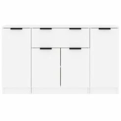 VidaXL Buffets 3 pcs Blanc Bois d'ingénierie -Buffets & bahuts Soldes image 5 3115828