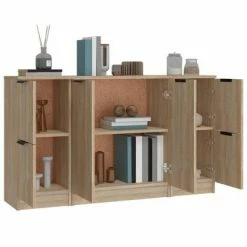 VidaXL Buffets 3 pcs Chêne sonoma Bois d'ingénierie -Buffets & bahuts Soldes image 5 3115846