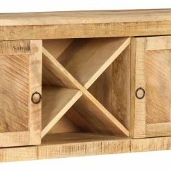 VidaXL Buffet 120x30x76 cm Bois de manguier brut -Buffets & bahuts Soldes image 5 321788