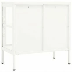 VidaXL Buffet Blanc 70x35x70 cm Acier et verre 10 VidaXL Buffet Blanc 70x35x70 cm Acier et verre -Buffets & bahuts Soldes image 5 336065