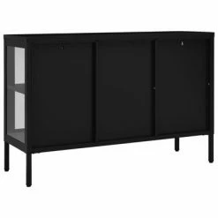 VidaXL Buffet Noir 105x35x70 cm Acier et verre -Buffets & bahuts Soldes image 5 336067