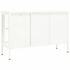 VidaXL Buffet Blanc 105x35x70 cm Acier et verre -Buffets & bahuts Soldes image 5 336068