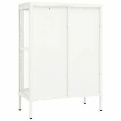VidaXL Buffet Blanc 75x35x105 cm Acier et verre 10 VidaXL Buffet Blanc 75x35x105 cm Acier et verre -Buffets & bahuts Soldes image 5 336071