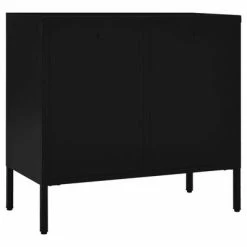 VidaXL Buffet Noir 75x35x70 cm Acier et verre trempé -Buffets & bahuts Soldes image 5 336073