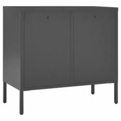 VidaXL Buffet Anthracite 75x35x70 cm Acier et verre trempé -Buffets & bahuts Soldes image 5 336075